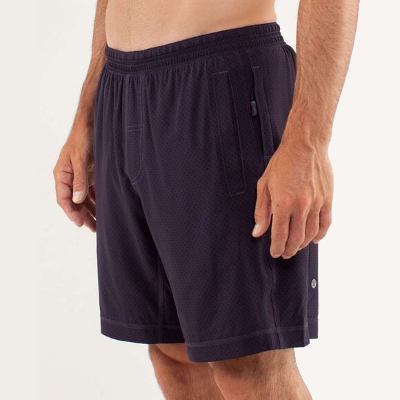 Lululemon Men's Run: Response Short Mini Polka Dot Purple Black - Size Medium - Picture 1 of 7